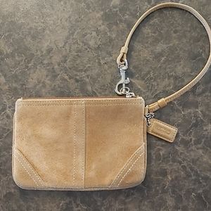 Suede Coach Wristlet